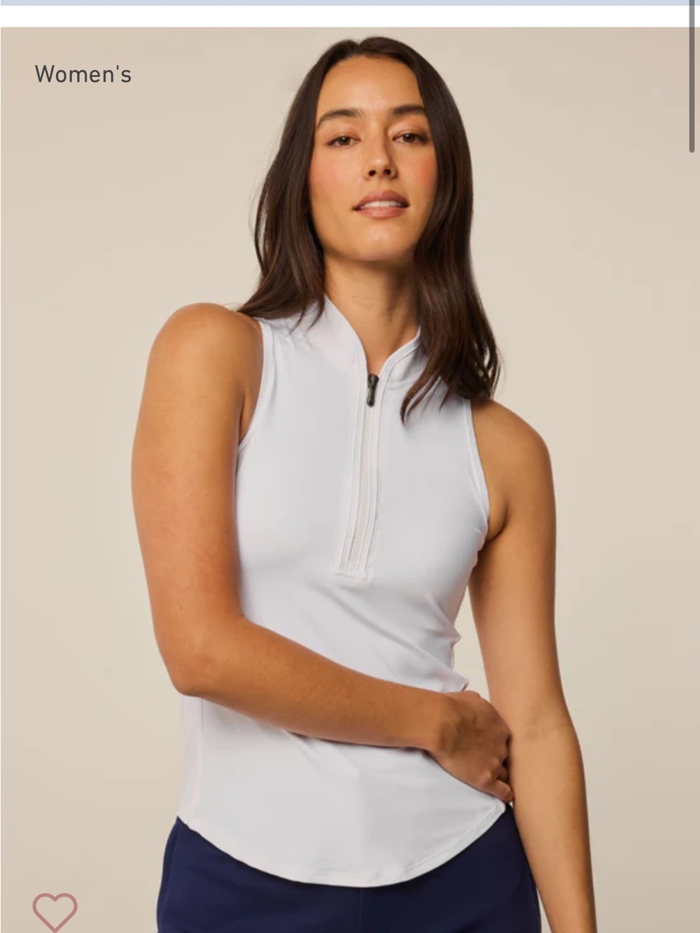 Greyson Vesta Sleeveless Zip Mock Neck Women's Top - White